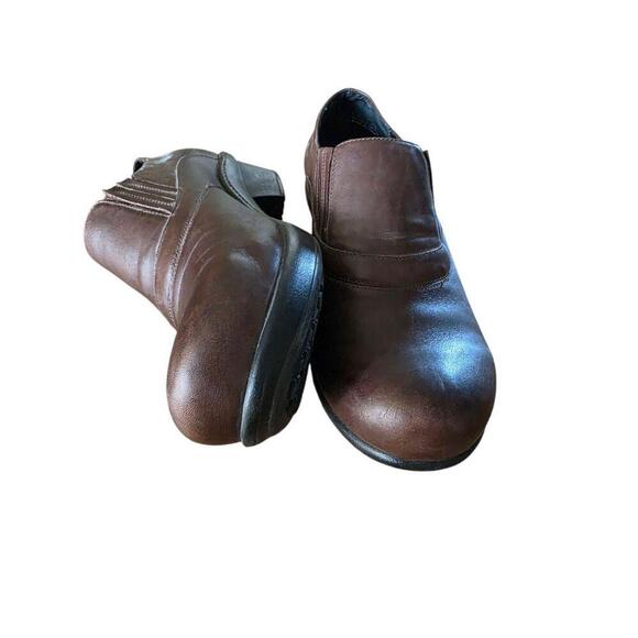 Abeo Womens Brown Leather 247 Colbie Slip On Clogs Size 9 - Picture 5 of 9